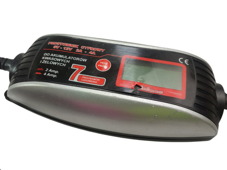 Prostownik Cyfrowy Carcommerce 6V-12V 2A - 4A 7 programów ładowania