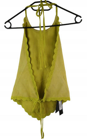 Zamszowy top damski Pinko rozmiar 38 Żółty