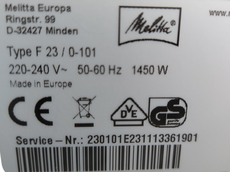 Ekspres do kawy Melitta Purista F23/0-101 - srebrno czarny