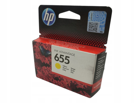Tusz HP 655 CZ112AE BHK żółty oryginalny do drukarek HP