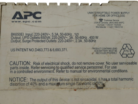 Zasilacz awaryjny UPS APC Back-UPS CS 650 650VA 400W