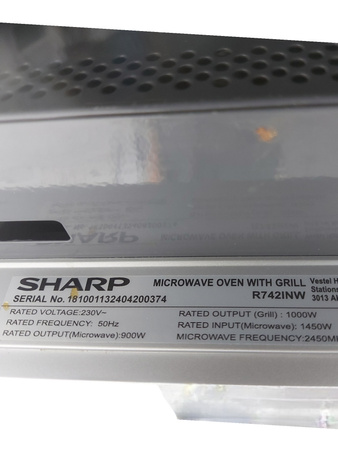 Mikrofalówka wolnostojąca z Grillem Sharp R-742INW 900W 25L
