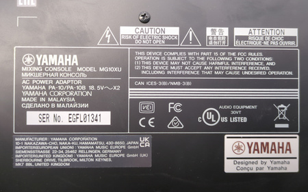 Mikser Yamaha MG10XU 10-kanal 4 XLR USB 24bit/192kHz SPX efekty