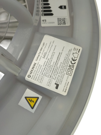 Wentylator sufitowy ze światłem LED ATEROLL 45 W RGB