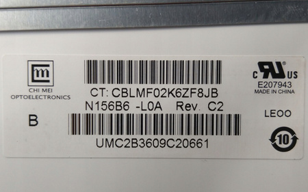 Matryca INNOLUX N156B6-L0A 15,6" 1366x768px Matowa