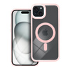 Etui Plecki Magnetic do Apple Iphone15 Plus bezbarwne różowe