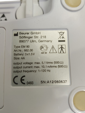 ELEKTROSTYMULATOR BEURER EM 803X1 5V TENS EMS