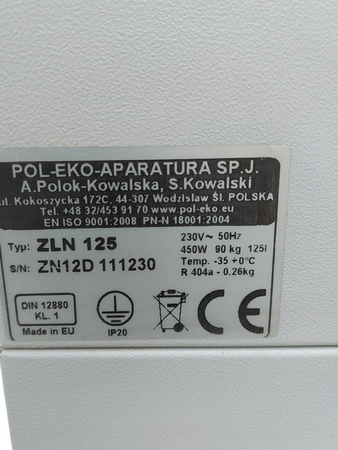 Zamrażarka Laboratoryjna POL-EKO ZLN-T 125