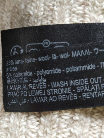 SWETER DAMSKI Z KROTKIM RĘKAWEM MASSIMO DUTTI ROZMIAR S BEŻOWY
