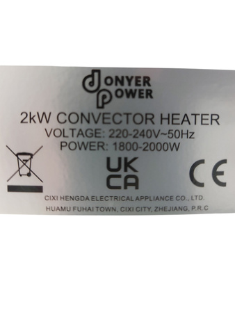 Grzejnik konwektorowy DONYER POWER 2 kW 3 tryby timer biały