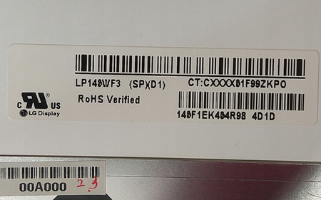 Matryca LG LP140WF3 (SP)(D1) 14,0" 1920x1080 FHD LED IPS Matowa