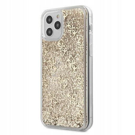 Plecki Case Guess 4G Liquid Glitter - Etui iPhone 12 Pro Max (złoty)