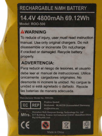 Akumulator do iRobot Roomba N-N/ ROO-500/14.4v/4800mAh/69.12Wh