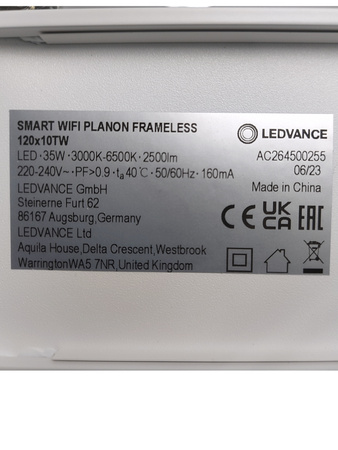 Lampa LED Plafon Frameless 120x10 TW 35W 3000-6500K 2500lm Ledvance