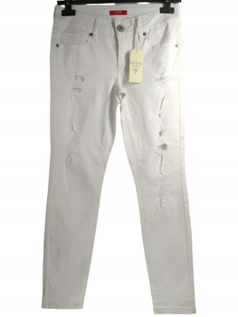 SPODNIE JEANSOWE DAMSKIE GUESS ROZMIAR 55 BIAŁE