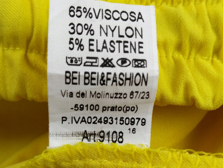 SPODNIE DRESOWE DAMSKIE BEI BEI & FASHION ROZMIAR S ŻÓŁTE
