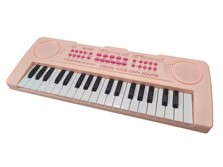 Elektroniczne mini pianino BIGFUN BF-420 RÓŻOWE 37- klawisze i mikrofon