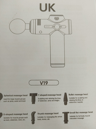 Masażer Pistolet do masażu Fascia Gun Bizcasa 99 Prędkości 8 końcówek USB-C