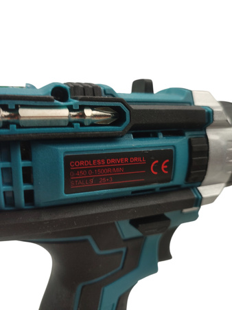 WIERTARKO WKRĘTARKA AKUMULATOROWA 21V 2X1200MAH LED 45NM 1500RPM WALIZKA