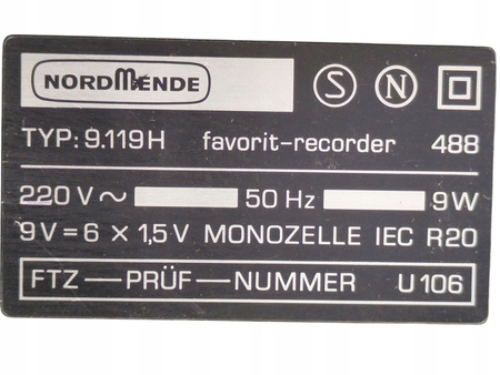 Radiomagnetofon Nordmende Favorit Recorder 488