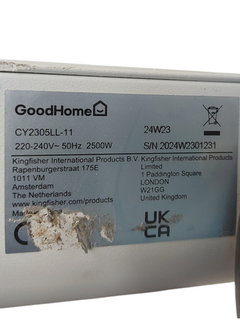 Grzejnik elektryczny olejowy GoodHome CY2305LL-11 retro 2500W biały