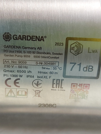 Pompa ogrodowa Gardena 6500 SILENT Comfort 1300 W 6500 l/h 60 m