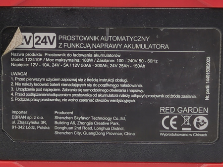 PROSTOWNIK DO AKUMULATORA DO SAMOCHODU POJAZDÓW MOCNY ŁADOWARKA 12V 24V