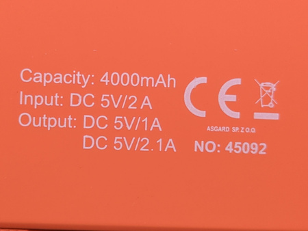 Power bank VIVID 4000 mAh Pomarańczowy