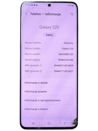 Smartfon Samsung Galaxy S20 SM-G980F/DS 6.2" 8/128GB 64MP 4000mAh LTE