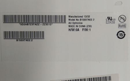 Matryca AUO B156XTN02.2 15,6" 1366x768px