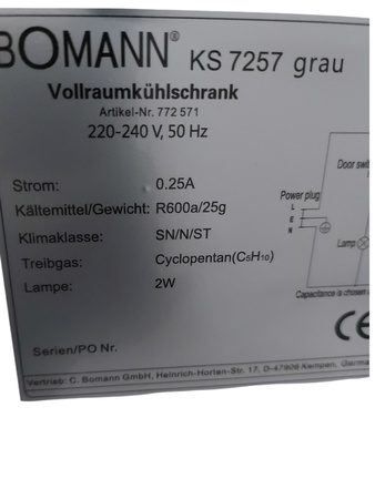 LODÓWKA BOMANN KS7257 83l chłodziarka wolnostojąca