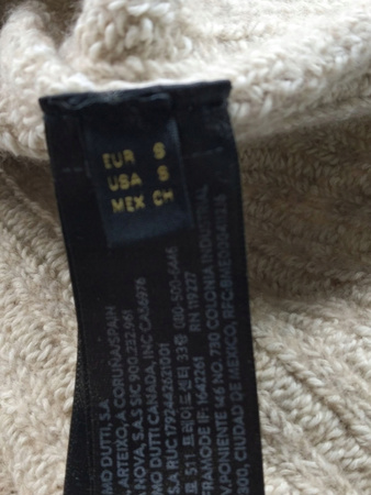 SWETER DAMSKI Z KROTKIM RĘKAWEM MASSIMO DUTTI ROZMIAR S BEŻOWY