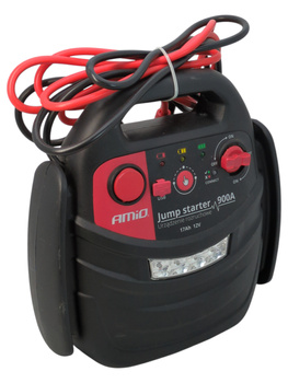 URZĄDZENIE ROZRUCHOWE AMIO 900A 17AH 12V BOOSTER 4w1 12V 17Ah 900A + KABLE