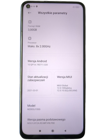 Smartfon Xiaomi Redmi Note 9 M2003J15SG 3/64GB 6.53" 48MP Helio G85