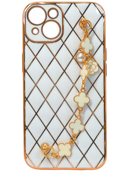 Etui Plecki do Apple Iphone 13 białe Etui z łańcuszkiem do Iphone 13