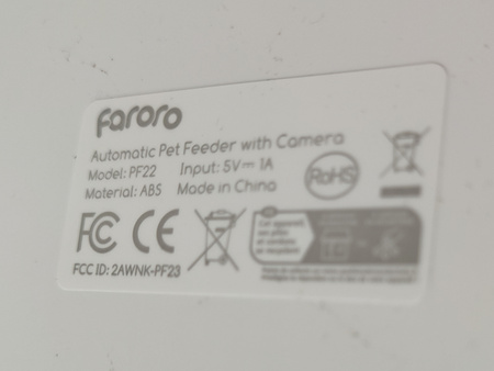 Automatyczny podajnik karmy dla zwierząt Faroro PF22 4 litry WiFi 2,4 GHz