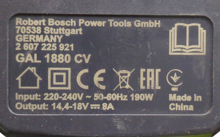 Ładowarka Bosch GAL 1880 CV 14,4-18V Li-Ion 8A Active Air Cooling