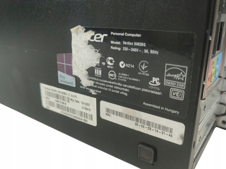 Komputer PC Acer Veriton X4630G i3-4130 3400 MHz 2x4GB 500GB HDD