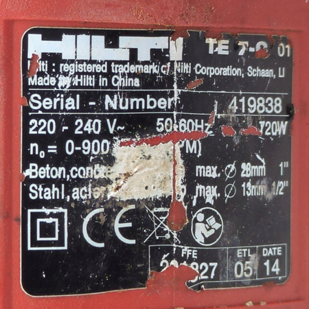MŁOT ELEKTRYCZNY HILTI TE 7-C 720W MŁOTOWIERTARKA