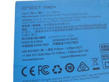 Kamera internetowa EMEET Piko+ Webcam 4K czarna