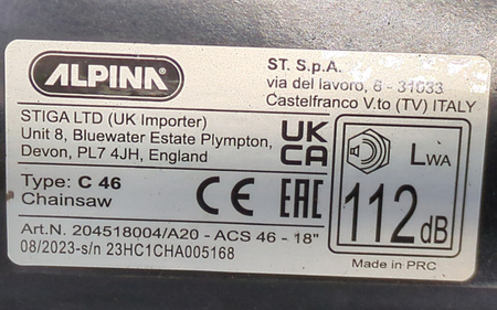 Piła łańcuchowa ALPINA ACS 46 18"