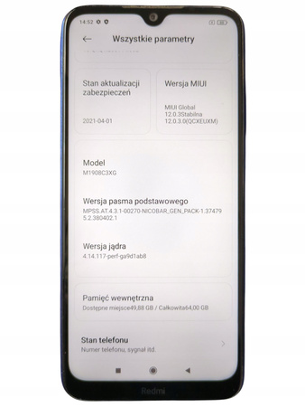 Smartfon Xiaomi Redmi Note 8T M1908C3XG 4/64GB Niebieski
