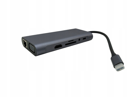 HUB USB-C 11w1 Adapter HDMI 4K VGA Jack SD RJ45 M1