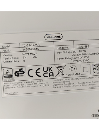 Lodówka turystyczna samochodowa Mobicool ME27/TC29 12V 230V 26L