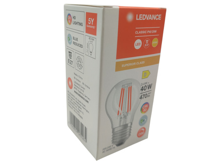Żarówka LED E27 3,4W 470lm 2700K ciepła Filament Ledvance 10 sztuk