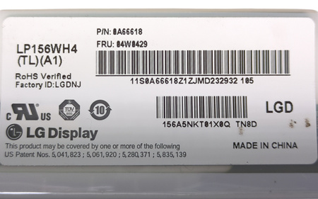 Matryca LG 15,6" LP156WH4(TL)(R1) 15,6" 1600x900; 40pin MATOWA