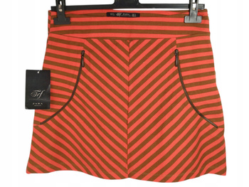 SPÓDNICA SPÓDNICZKA MINI ZARA ROZMIAR S POMARAŃCZOWO-BRĄZOWA