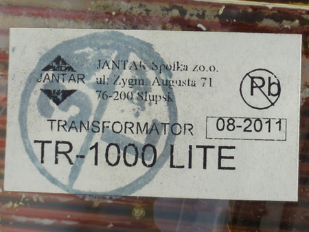 TRANSFORMATOR JANTAR TR-1000 LITE 230V NA 16V