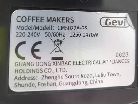 Ekspres do kawy 2in1 Smart Espresso Gevi CM5022A-GS 1350W BIAŁY