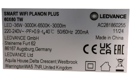 Ledvance Panel LED Natynkowy 36W SMART+WIFI 60x60